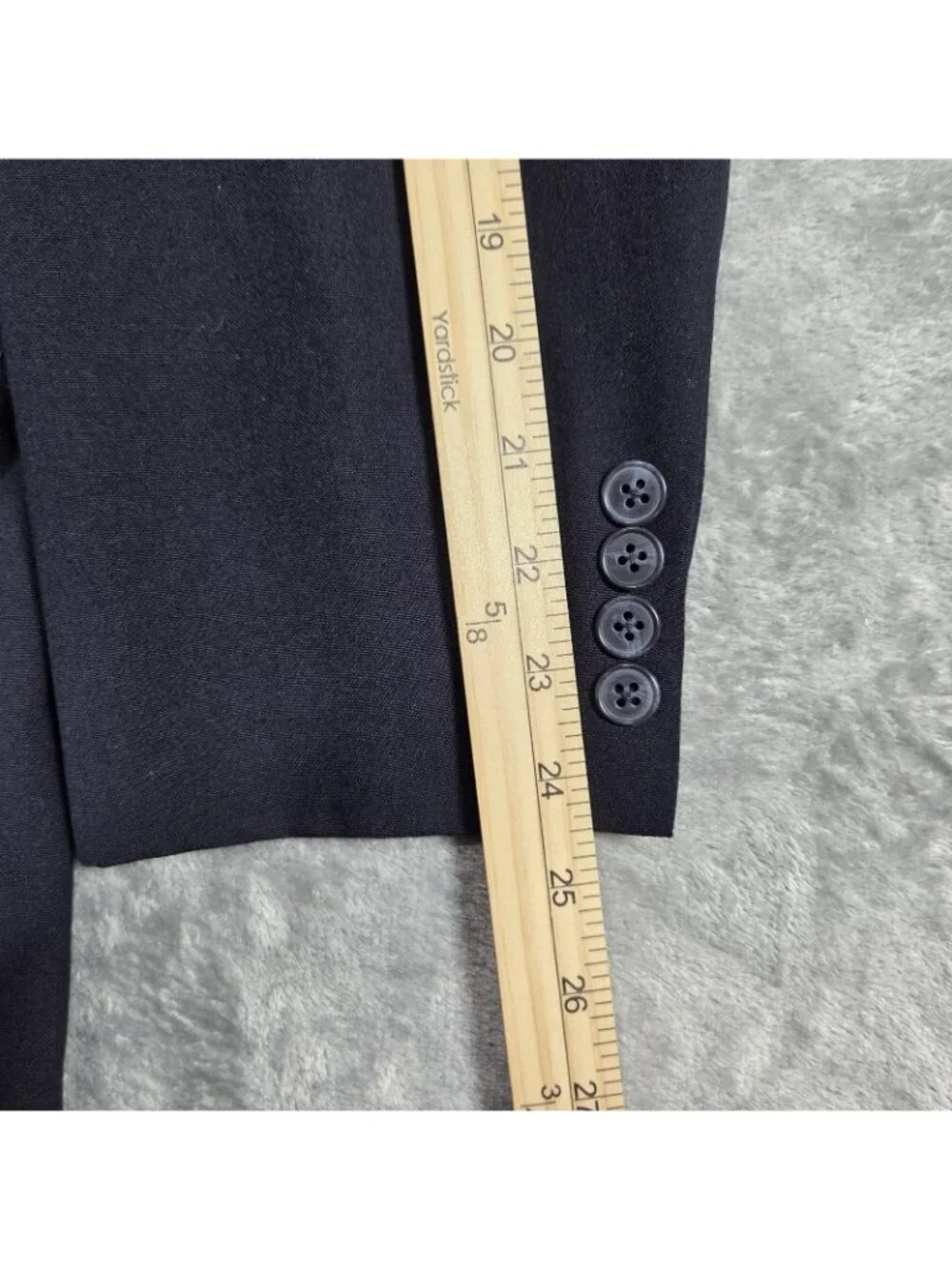 Lands End Sport Coat Mens 40L Navy Wool Preppy Career Office Blazer Suit Jacket